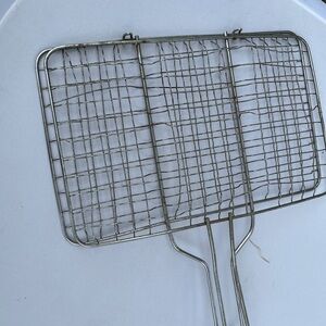 Portable Stainless Steel Grill Basket.  Lockable Folding Meat Fish Grilling. Ba